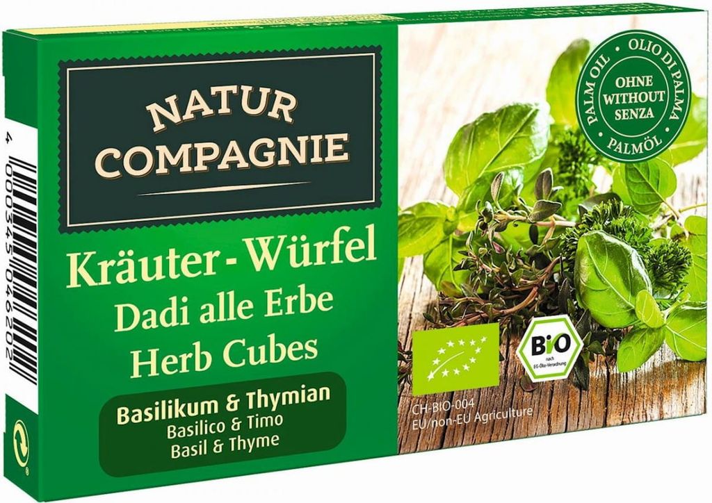 BRÜHE - Kruidenbouillonblokjes met basilicum en tijm, Productafbeelding 