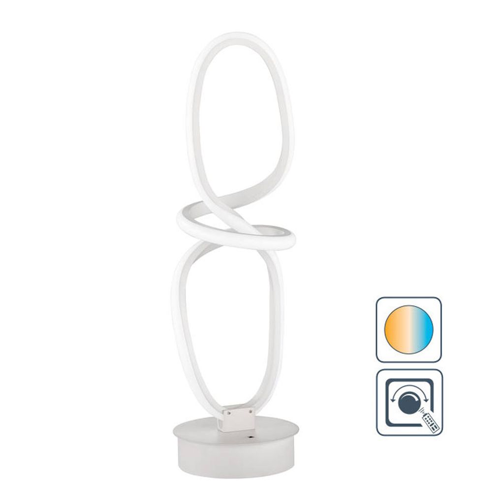 LED Tischlampe, Dimmbar, Fernbedienung, weiß, H 50 cm Produktbild 4