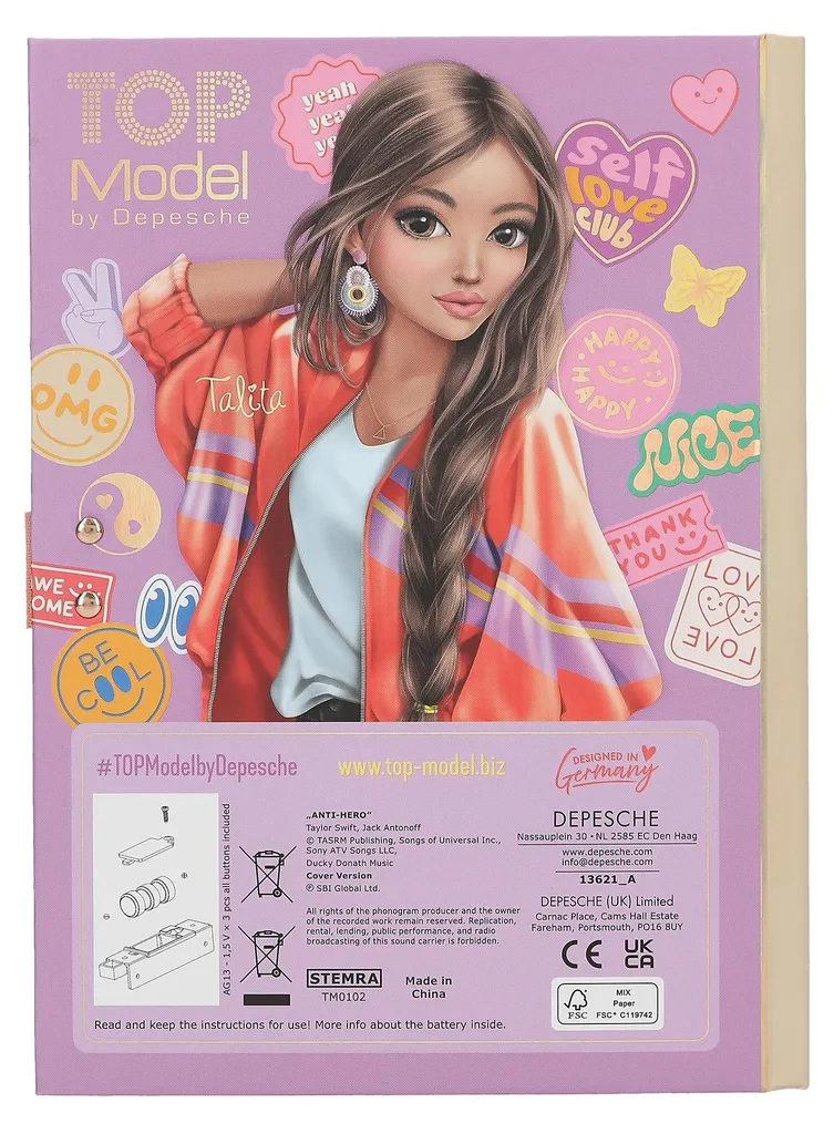 Carnet de Notes Secret pour Fille TOPModel avec Code et Sonorité Fun