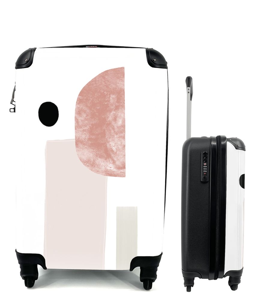 MuchoWow Koffer Handgepäck Trolley Rollkoffer Kleine Reisekoffer mit 4 Rollen - Abstrakt - Pastell - Design - Cabin Size < 55x40x23 cm & 55x40x2...