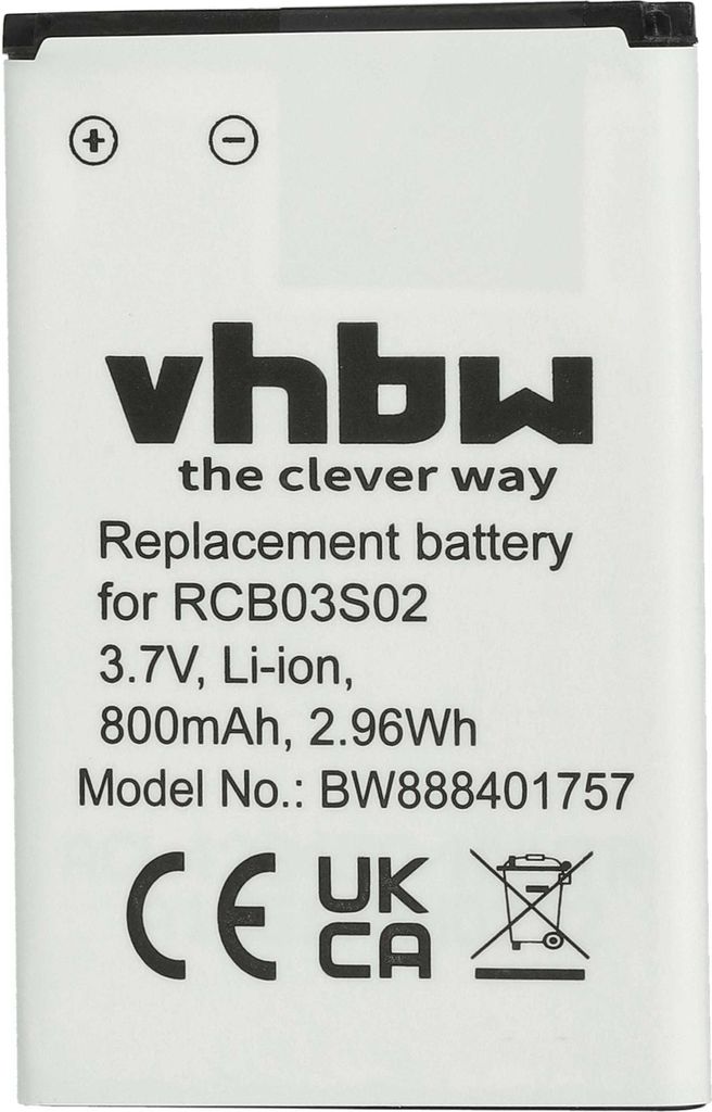 vhbw Akku kompatibel mit Swisstone BBM 320c, BBM 610, BBM 300, BBM 400, BBM 310, BBM 320 Handy Smartphone Senioren Telefon (800 mAh, 3,7 V, Li-Ion vhbw Akku kompatibel mit Swisstone BBM 320c, BBM 610, BBM 300, BBM 400, BBM 310, BBM 320 Handy Smartphone Senioren Telefon (800 mAh, 3,7 V, Li-Ion