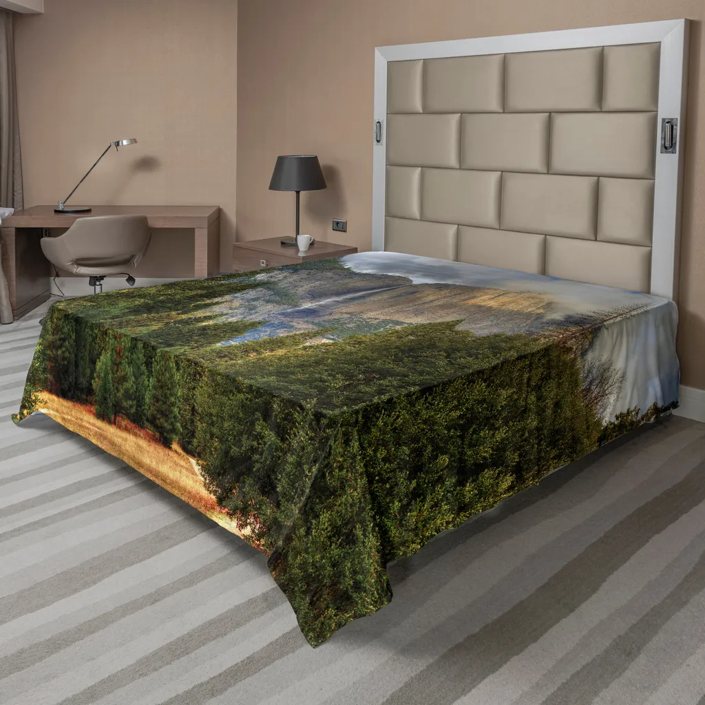 Drap plat ABAKUHAUS Yosemite lit 1 personne 244x205 cm vert gris