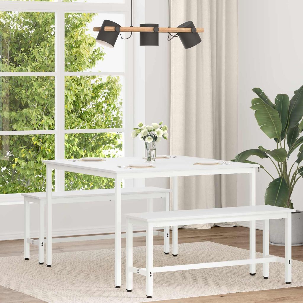 Maison Exclusive - Esstisch Weiß 110 x 110 x 75 cm Massives Kiefernholz