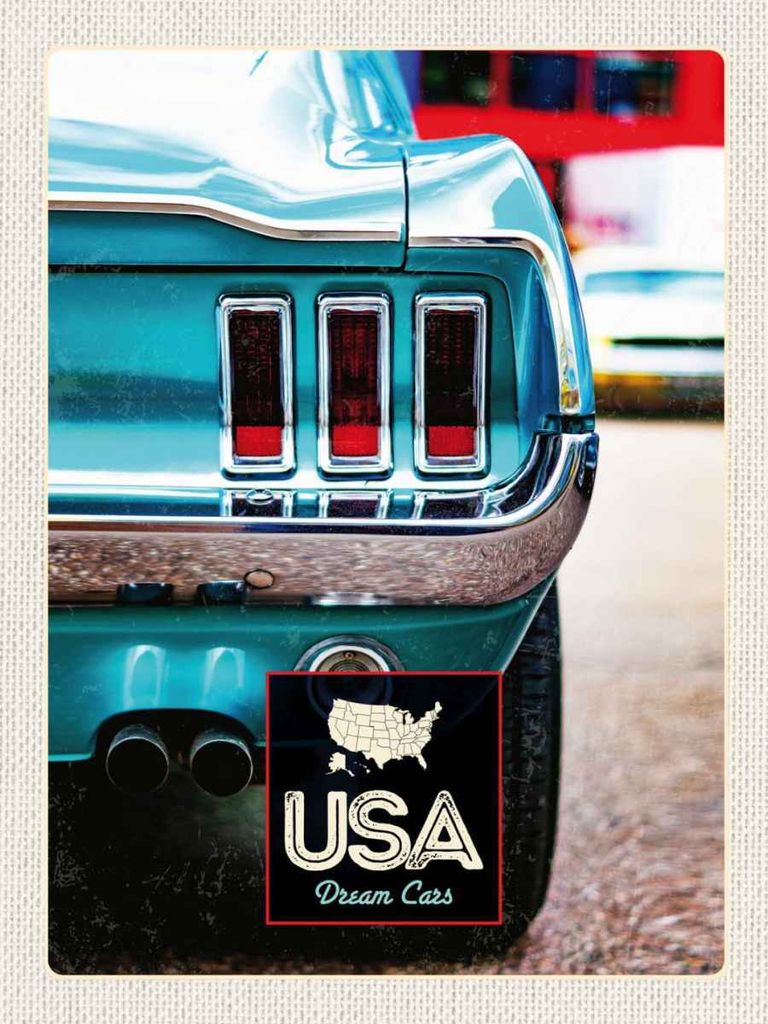 vianmo Holzschild 40x30 cm USA altes Fahrzeug Oldtimer Bildmotiv Reisemotiv Amerika