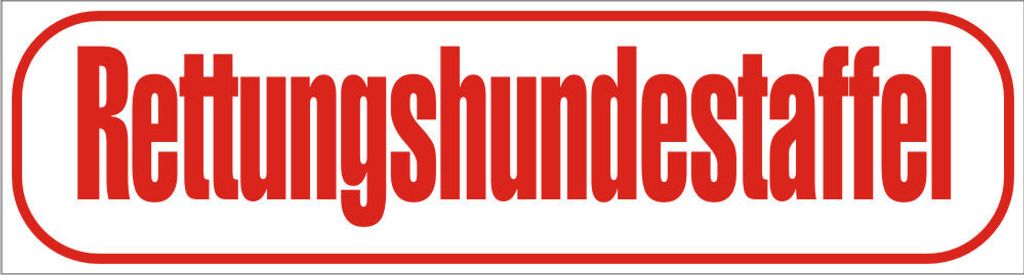 INDIGOS UG - Magnetschild "Rettungshundelstaffel" 45 x 12 cm reflektierend - Magnetfolie für Auto / LKW / Truck / Baustelle / Firma