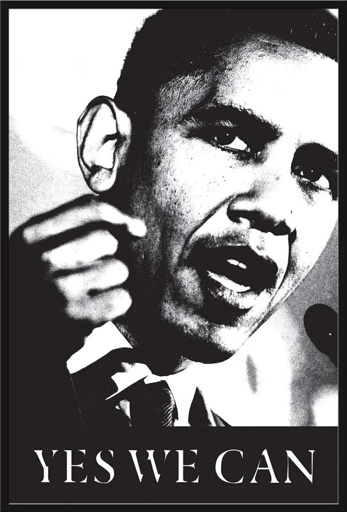 Affiche Obama Yes We Can Prête à Suspendre avec Cadre Shinsuke Anti-Choc
