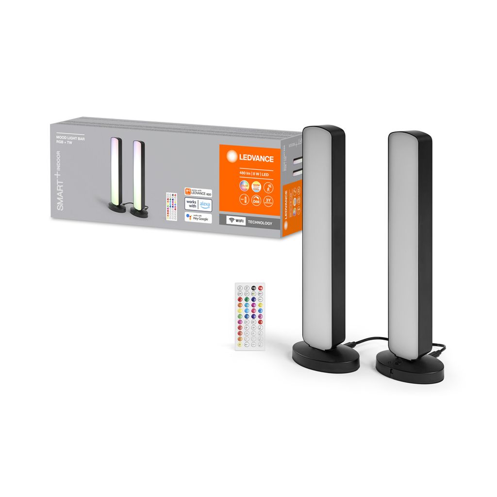 Ledvance LED Smart+ Moodlight Bar Schwarz 8W 480lm RGBTW 2700-6500K Dimmbar App Google Alexa WiFi