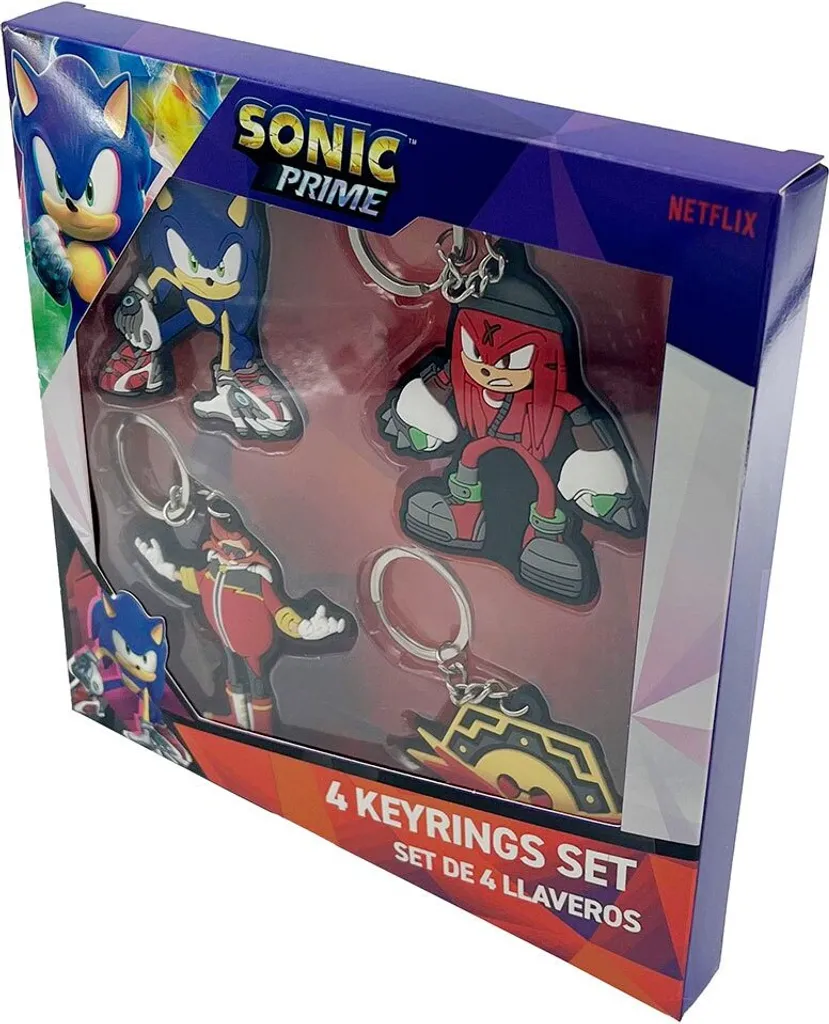 Porte-clés Sonic Set de 4 Accessoires Rouges pour Sacs et Clés de Maison