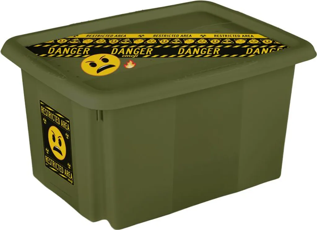 Bac de rangement plastique 30 litres Karolina décor cœurs pour enfant