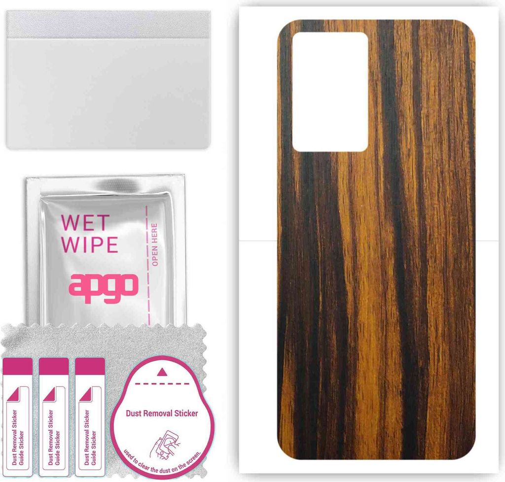 apgo Rückseite Schutzfolie, Skin, kompatibel mit Oppo A77 4G, Hinten Displayschutzfolie aus Vinylfolie, kratzfest, einfache Montage - Tigerwood