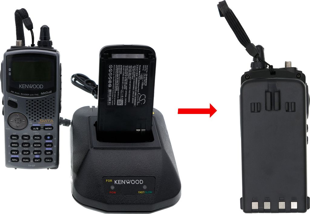 TECHTEK Batteria compatibile con [Kenwood] TH-D7A, TH-D7E, Immagine del prodotto 