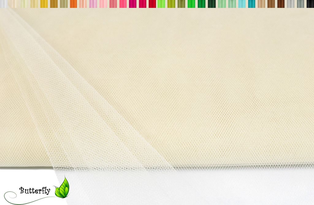 TÜLL Stoff 10m x 150cm, Farbauswahl:ivory / elfenbein 810 Produktbild 