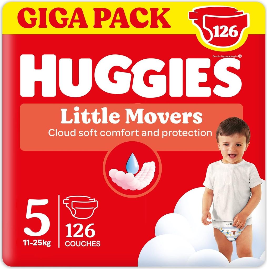 Huggies Little Movers Größe 5 Windeln 126 Einheiten Durchsichtig Durchsichtig One Size