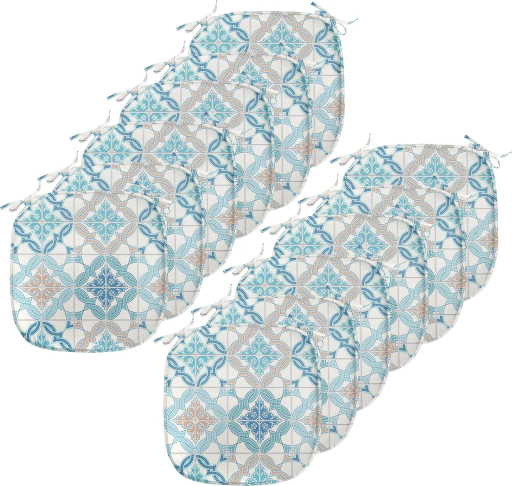 Assise de Chaise Salle à Manger Confortable 40x40 cm - Lot de 12 Bleus