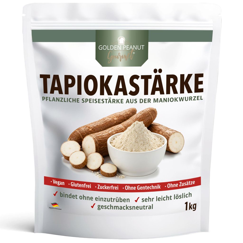 GOLDEN PEANUT GOURMET Tapioka Stärke 1 kg vegane Produktbild 