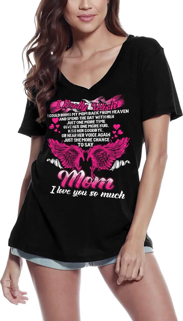 Damen Grafik T-Shirt V-Ausschnitt Mama - Spruch der Mutter – Mom - Mother Saying – Öko-Verantwortlich Vintage Jahrgang Kurzarm Lustige Druck
