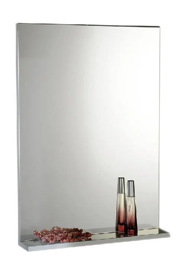 Miroir Mural Aqualine Beta Blanc 57396 avec Tablette de Rangement