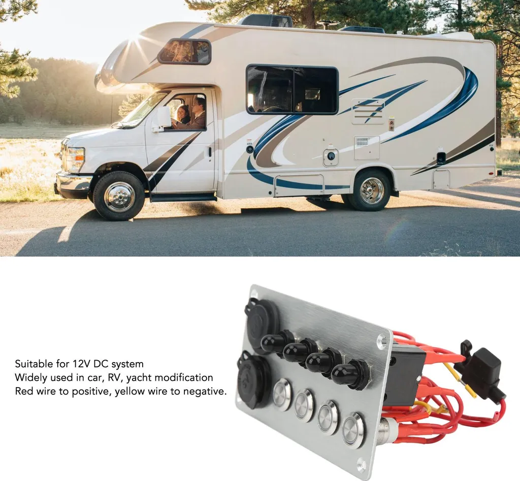 Tableau de commande électrique 12V avec double USB pour van aménagé - 5