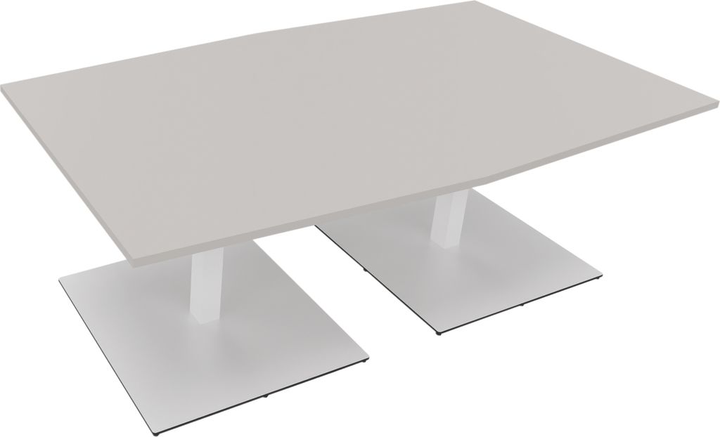 Bespr.ti. Tonneau Tellerfuß Quadrat B2000xT1000/1100xH720 ws/Lichtgrau