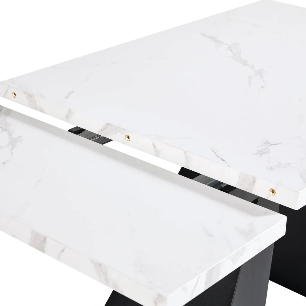 Table de cuisine moderne extensible grise avec structure en carbone - 9