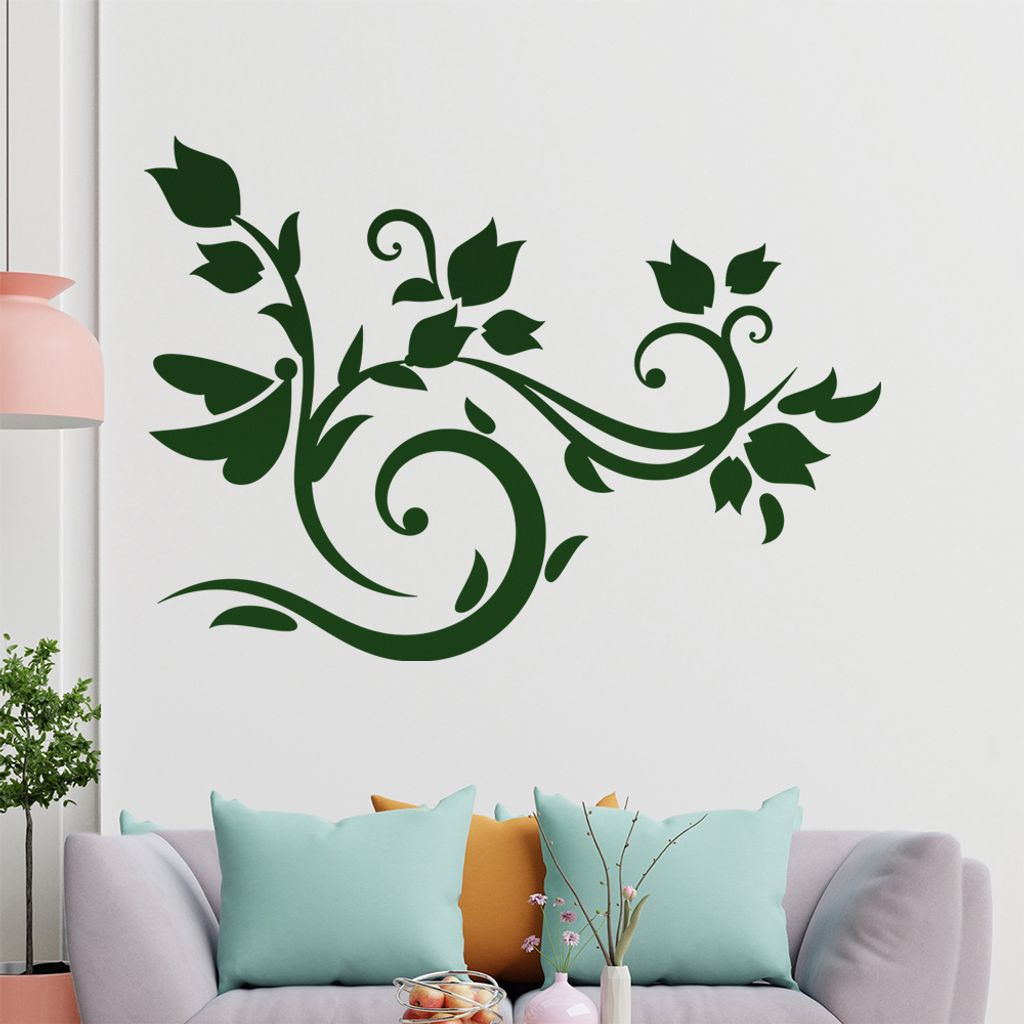 Falter Schmetterling Ranke Wandtattoo in 6 Größen - Wandaufkleber Wall Sticker - Dekoration, Küche, Wohnzimmer, Schlafzimmer, Badezimmer