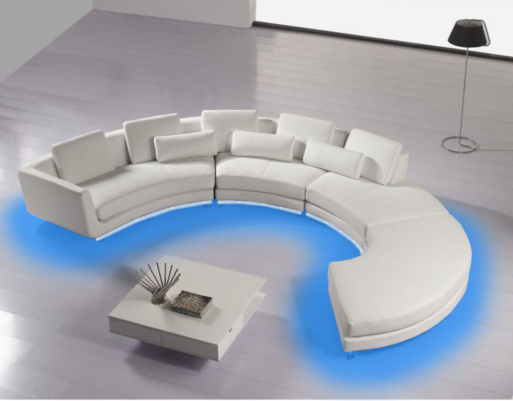 Rund Ecksofa Couch Polster Leder Design Rundes Sofa Garnitur Wohnlandschaft Neu