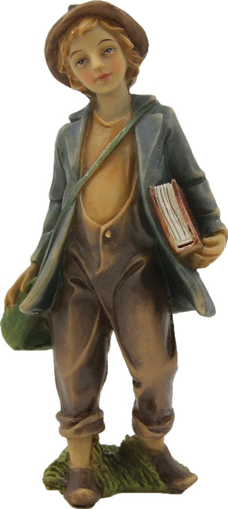 FADEDA Wanderer mit Buch / Höhe:8 cm / handbemalt / detailgetreue Krippen Figuren - Weihnachten Tisch Dekoration Krippe Zubehör