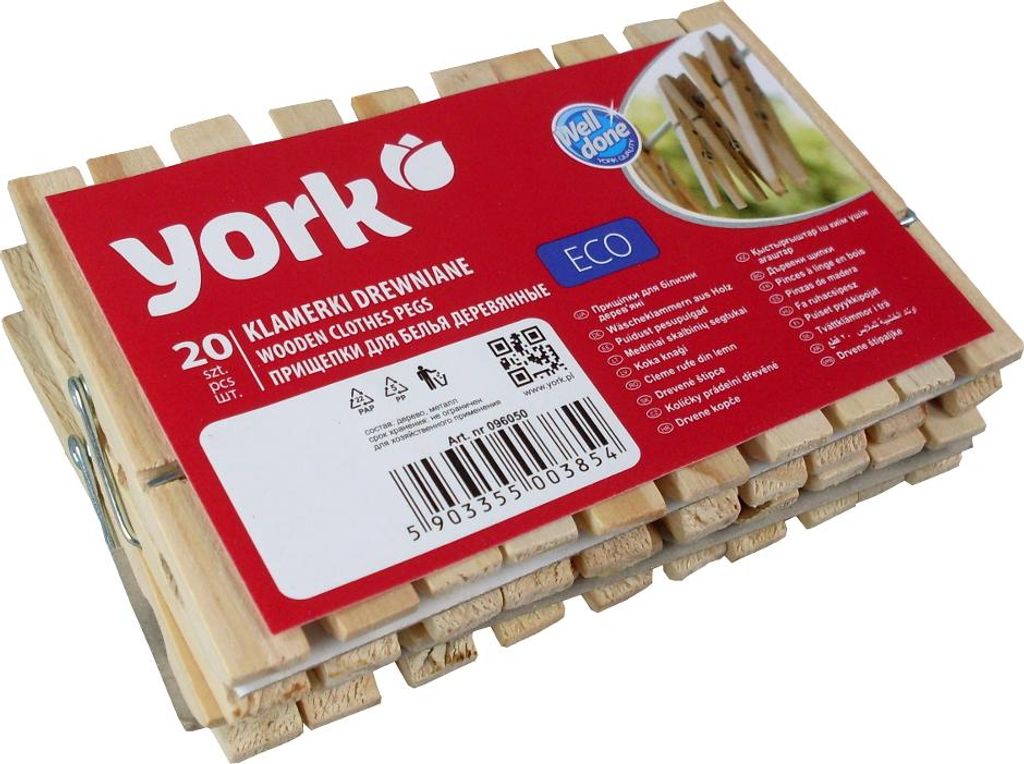 York, Klamerki drewniane, 20 sztuk Zdjęcie produktu 