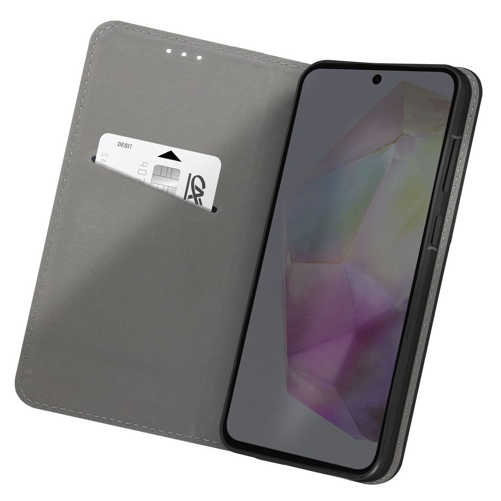 Akashi, Klappetui mit Standfunktion für Samsung Galaxy A35 5G, Schwarz