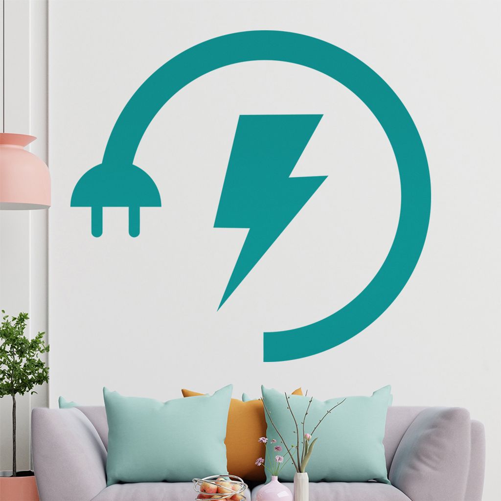 KIWISTAR Energie - Symbol Aufladen Akku Strom Wandtattoo in 6 Größen - Wandaufkleber Wall Sticker - Dekoration, Küche, Wohnzimmer, Schlafzimmer,...
