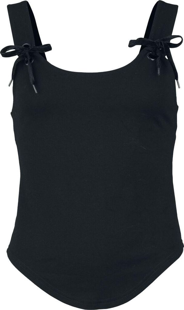Gothicana by EMP Damen schwarzes Top mit Schnürung XL
