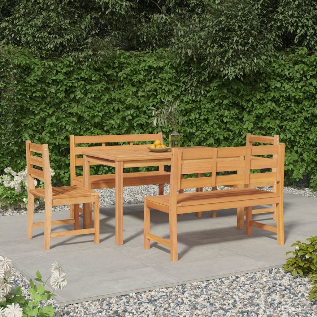 Maison Exclusive - 5-tlg. Garten-Essgruppe Massivholz Teak