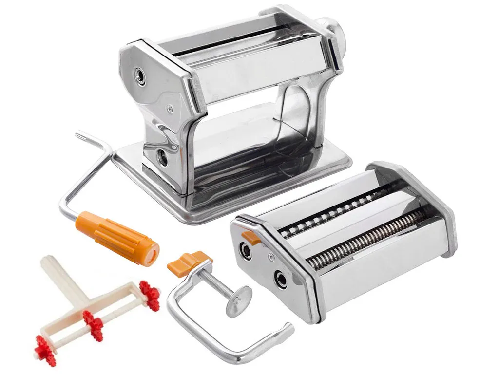 Kinghoff KH3114 Macchina Pasta 2 in 1: Acciaio Inox per Pasta Fatta in Casa
