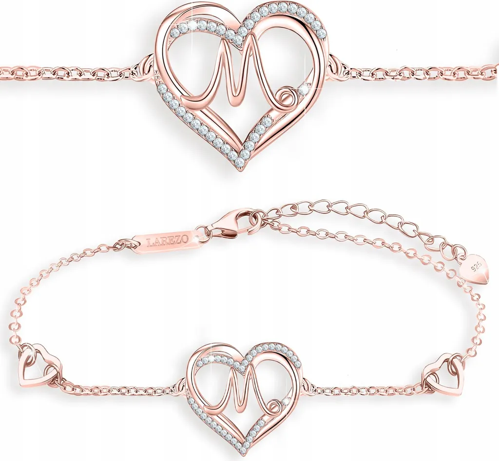 Bracciale cuore Argento 925 placcato oro zirconi - Jewels