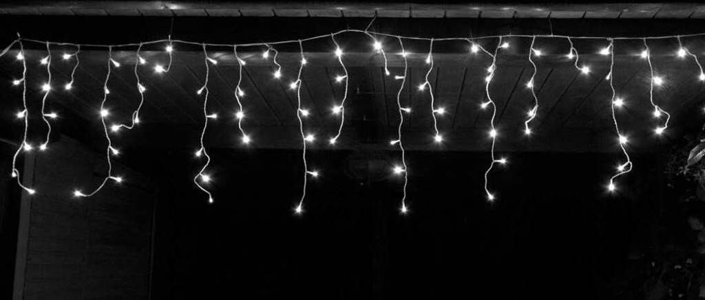 LED Lichterkette Eisregen Vorhang Weiß Eisweiß Außen + Produktbild 1