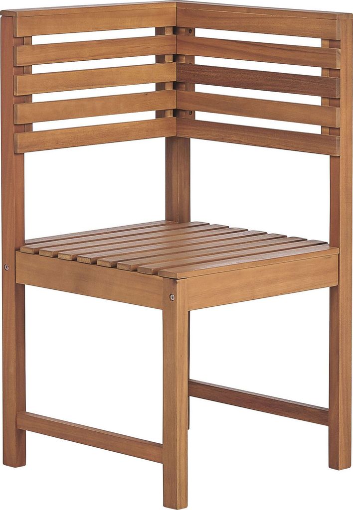 BELIANI Eckmodul für Eckbank Hellbraun Akazienholz Eckstuhl Ecksessel Landhausstil Outdoor Garten Terrassse Ausstattung Möbel