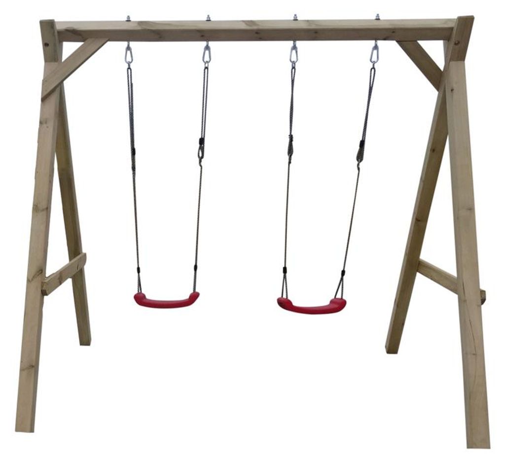 Prestige Garden Doppelschaukel Braun 3x3 Meter Gartenschaukel aus Holz, Kesseldruckimprägniert 9x9 cm Pfosten, Stabile Konstruktion, Schnelle Mont...