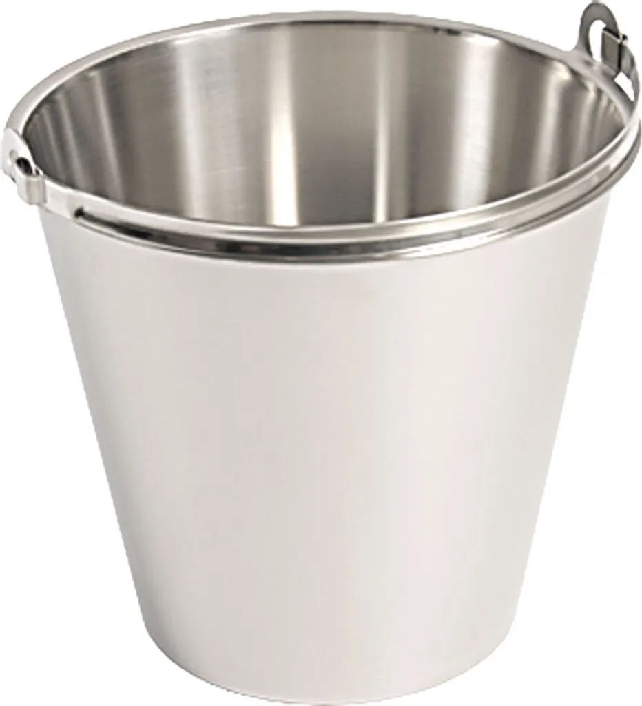 Secchio 10 Litri Inox per Cantina e Caseificio - Senza Bordo Base