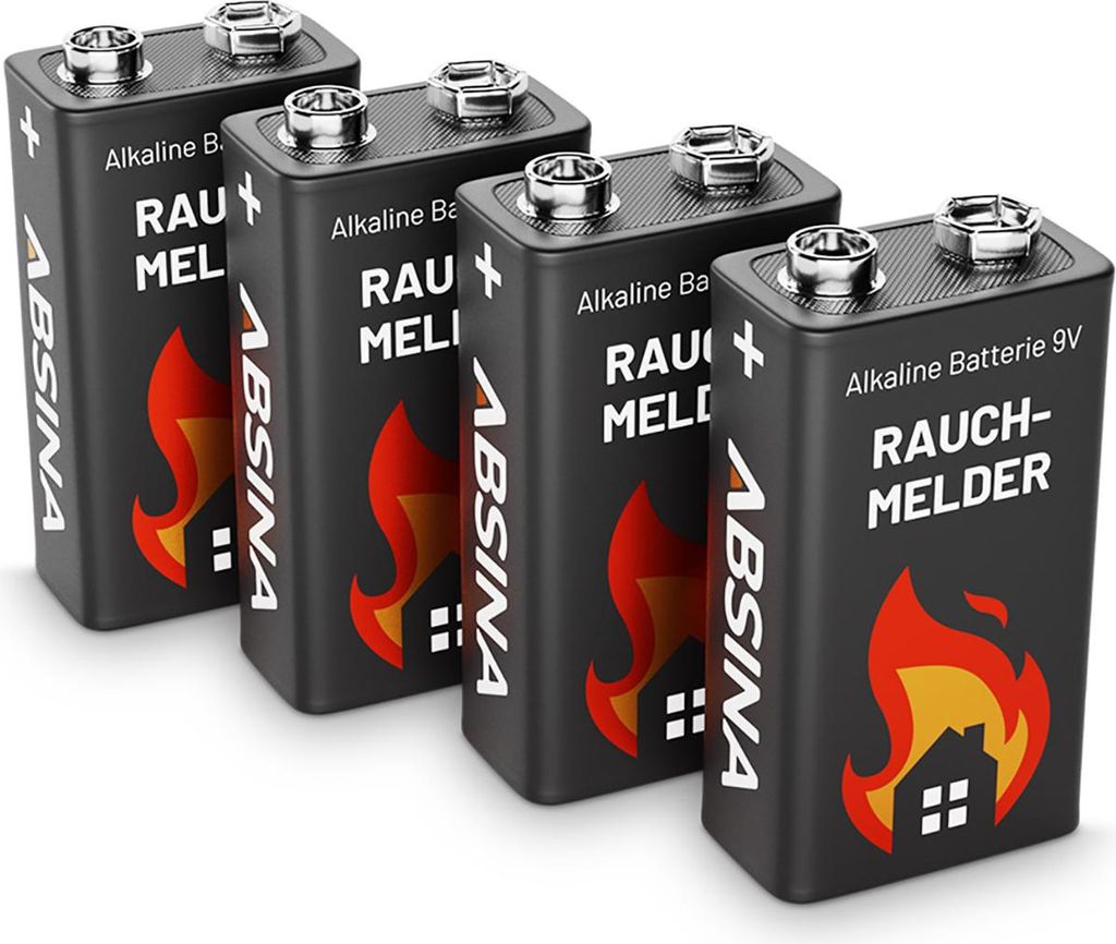 4er Pack Alkaline 9V 6LR61 Block-Batterien ideal für Produktbild 