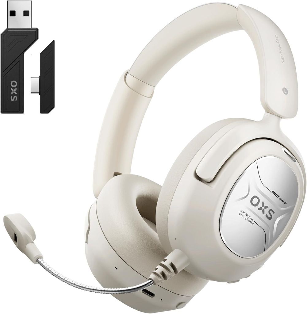 Headset Aktive Geräuschunterdrückung,2,4 GHz Niedrige Latenz & Bluetooth 5.4, Duale EQ-Modi, 70 Stunden Akkulaufzeit, für PC,PS4, PS5,Switch und...