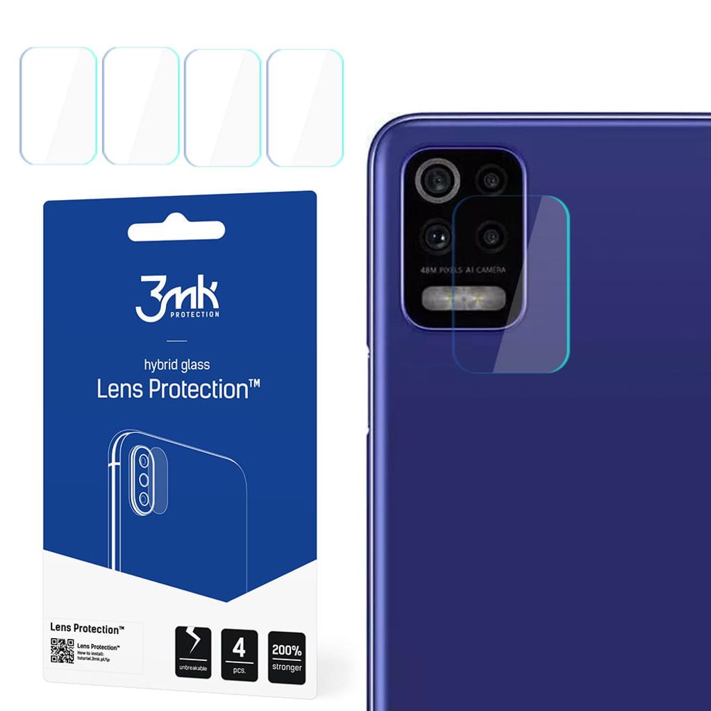 3mk Hybridglas Lens Protection für LG K62 Kamera Objektiv Kameralinse 0,16mm 6H (4 Stück)
