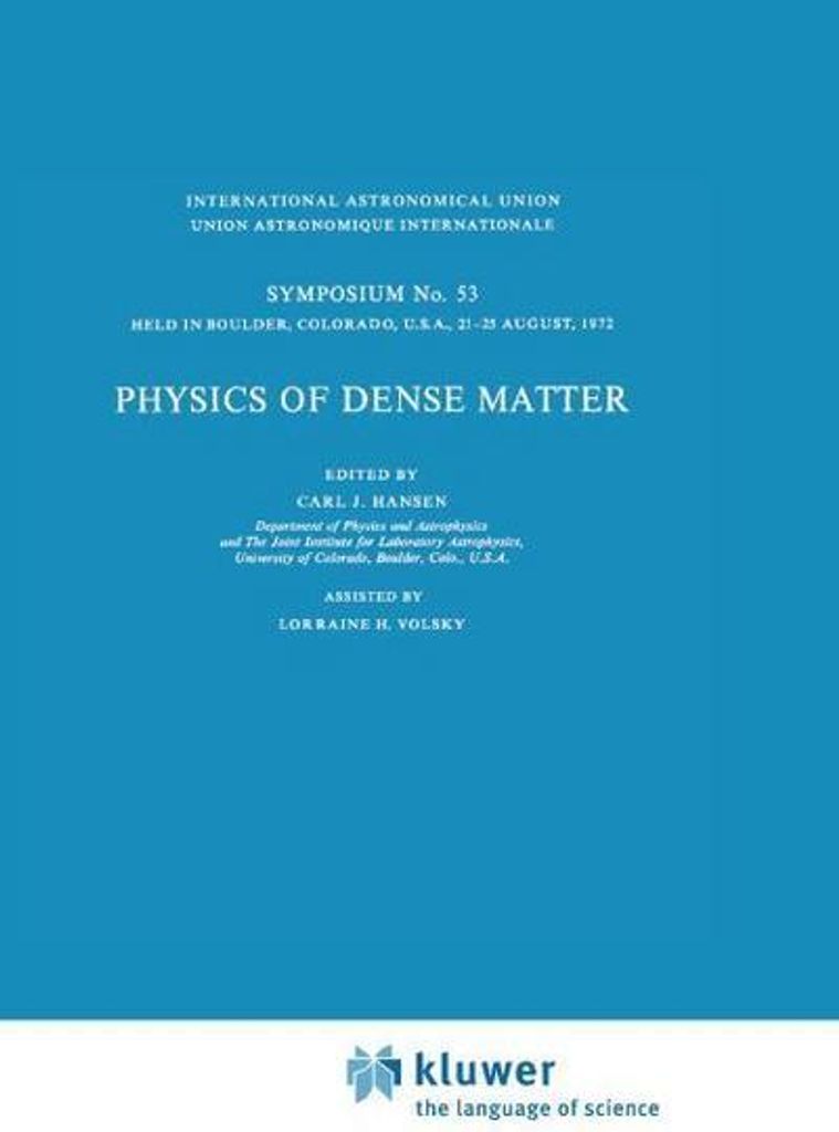 Physics of Dense Matter