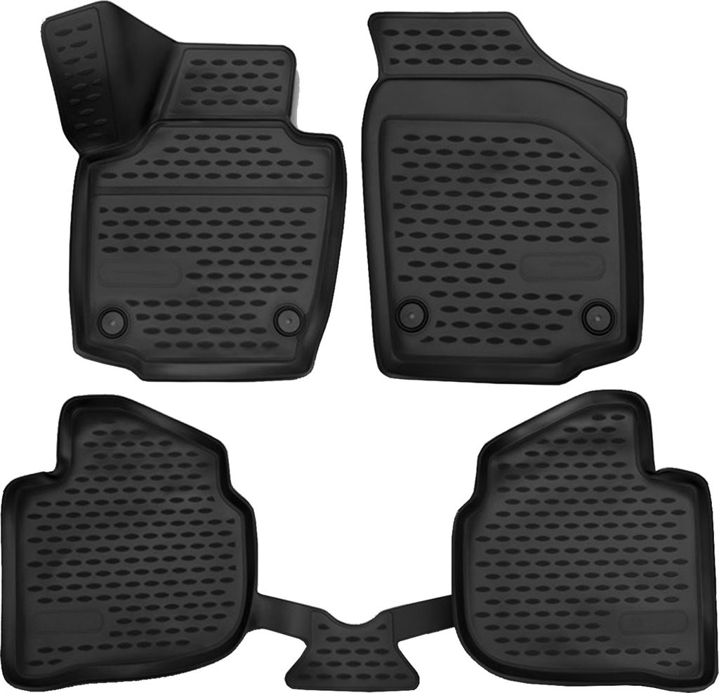 J&J AUTOMOTIVE | 3D Design Gummimatten Gummifußmatten Für Skoda Rapid ab 2013-2020 ab 2020 4tlg, Schwarz, Anti-Rutsch, Ohne Geruch, mit Tunnel, A...