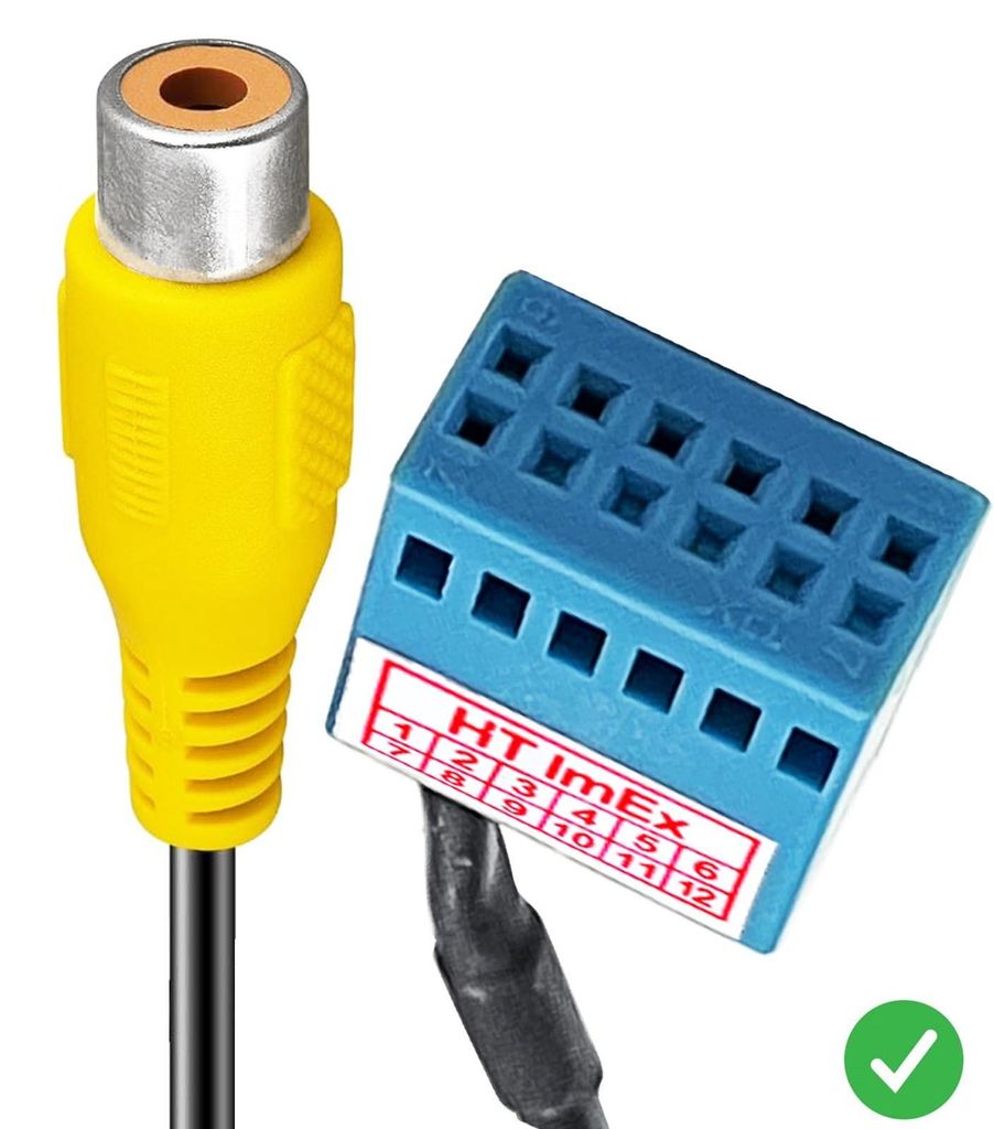 Rückfahrkamera Adapter RGB Kabel Cinch auf Quadlock Video kompatibel mit VW