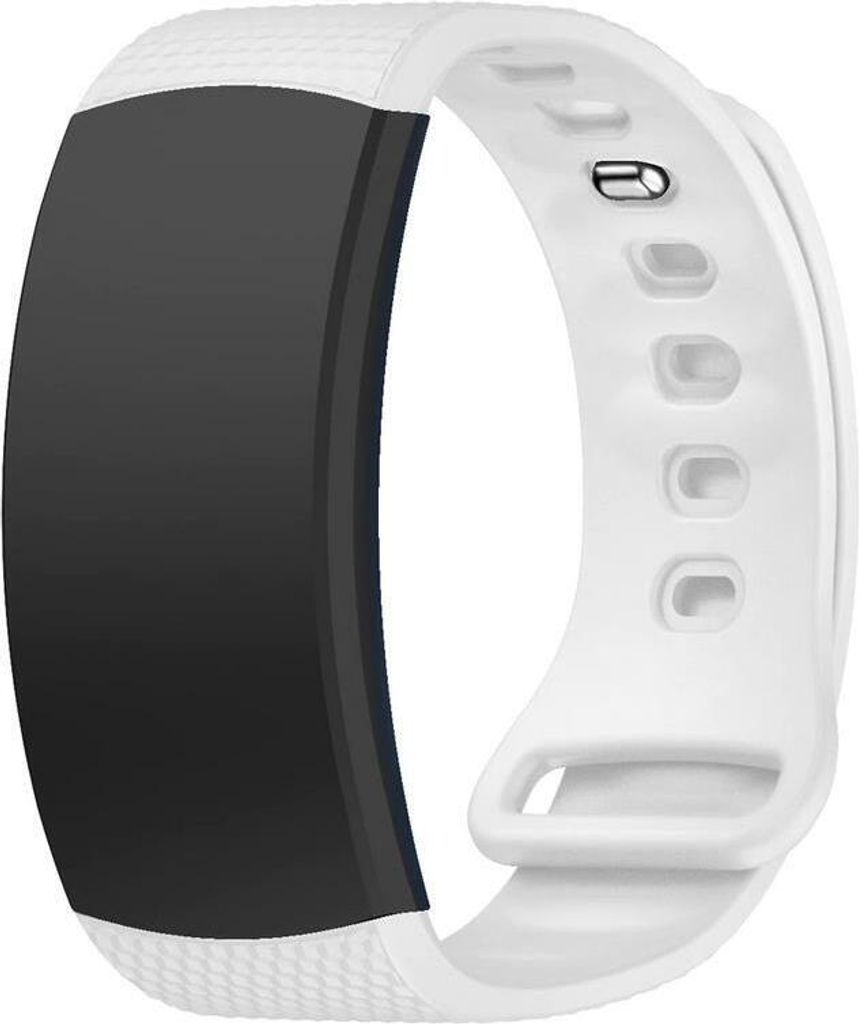 Sport Armband LARGE für Samsung Gear Fit 2 / Pro Band Armband Silikon WEISS kompatibel mit SM-R360 / Fit 2 Pro SM-R365 Ersatz weiß