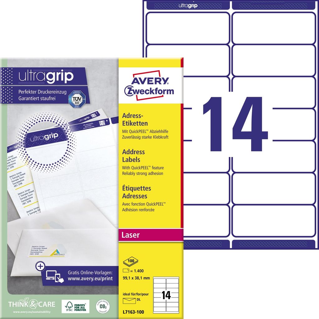 Avery Zweckform® L7163-100 L7163-100 Etichette per Immagine del prodotto 
