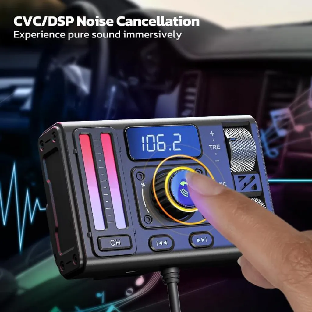 Lecteur MP3 Voiture Bluetooth pour Musique et Appels Mains Libres AUX