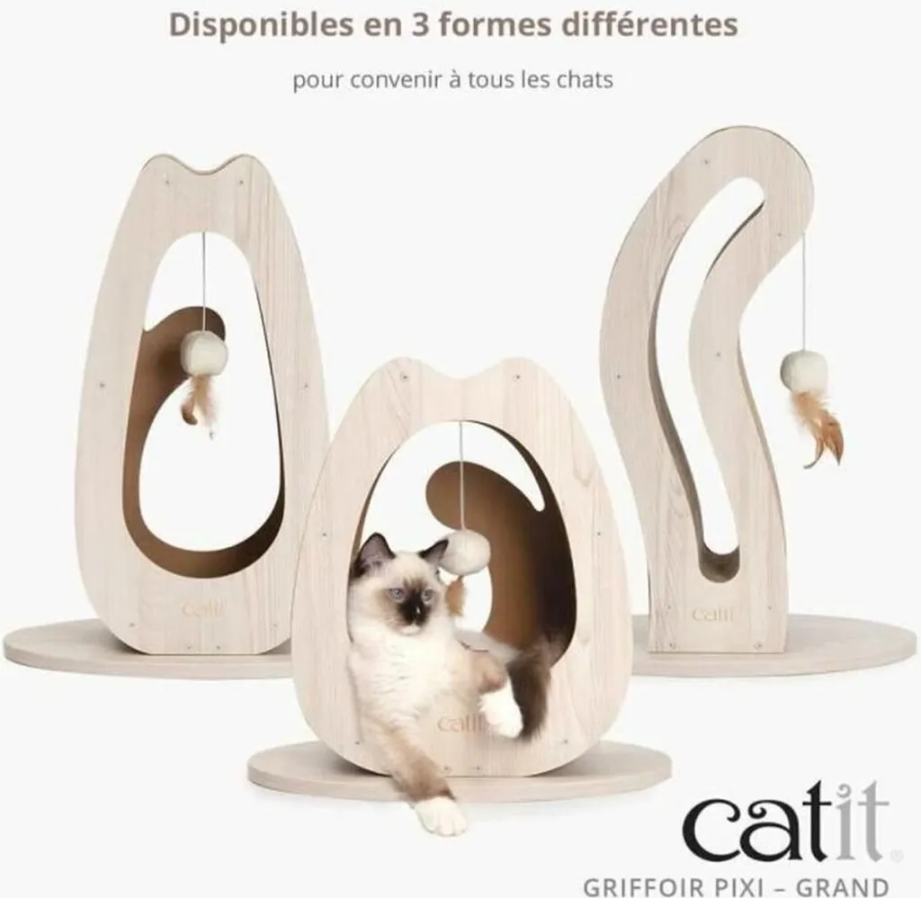 Catit Pixi Scratcher Queue de Chat - Griffoir robuste avec herbe à chat - 6