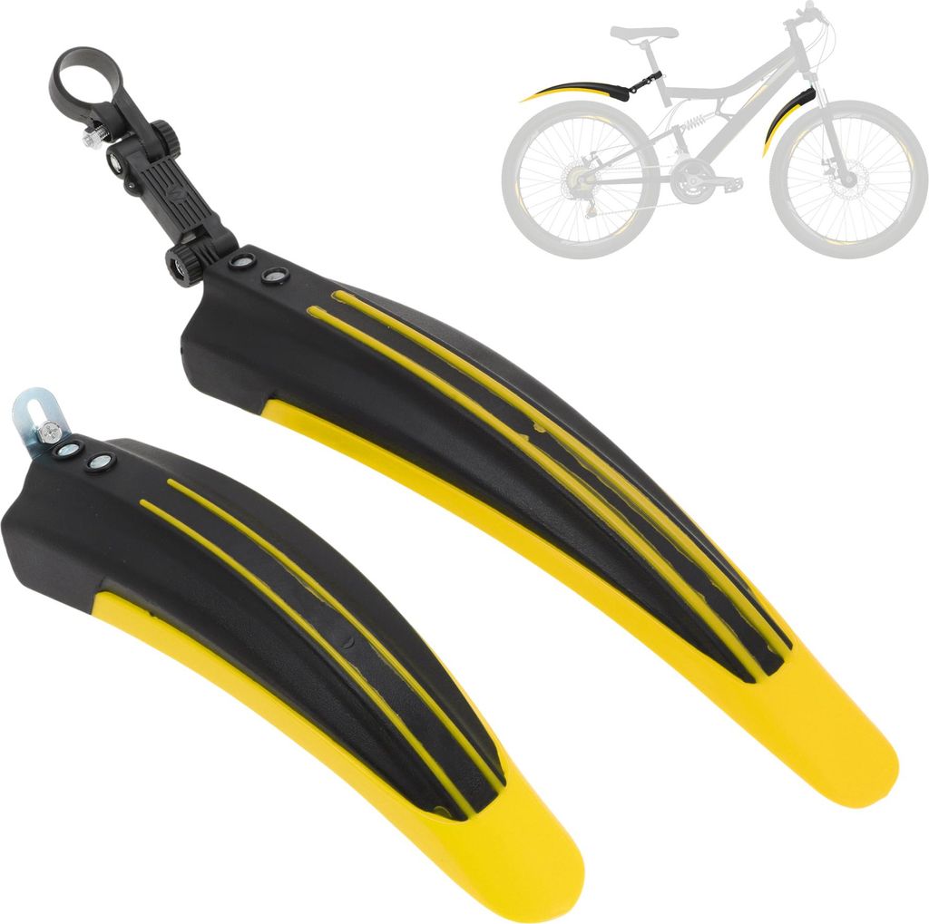 Fahrrad Schutzbleche Set Fahrrad Radfahren Reifen Vorne und Hinten Mud Guards Radfahren Bike Fender Mudguard für Rennrad Mountainbike Gelb Schwarz