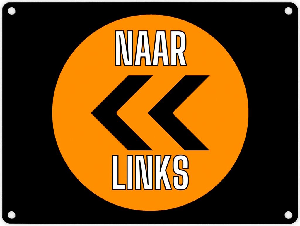 Holland Fangesang Richtungsschild Metallschild in 15x20 cm mit Spruch Naar links